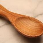Hand Carved Wooden Stirring Spoon With Tasting..