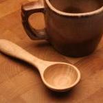 Wooden Coffee Scoop And 1 Tablespoon Measure Of..